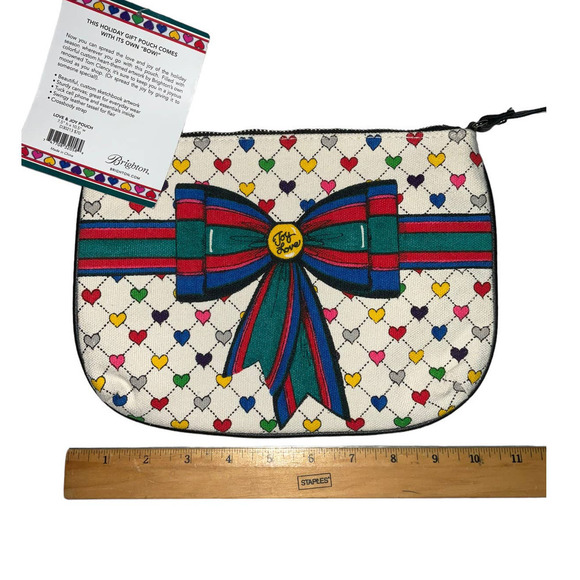 Brighton LOVE &  JOY POUCH Cotton Blend. Multicolor NWT - Picture 11 of 13